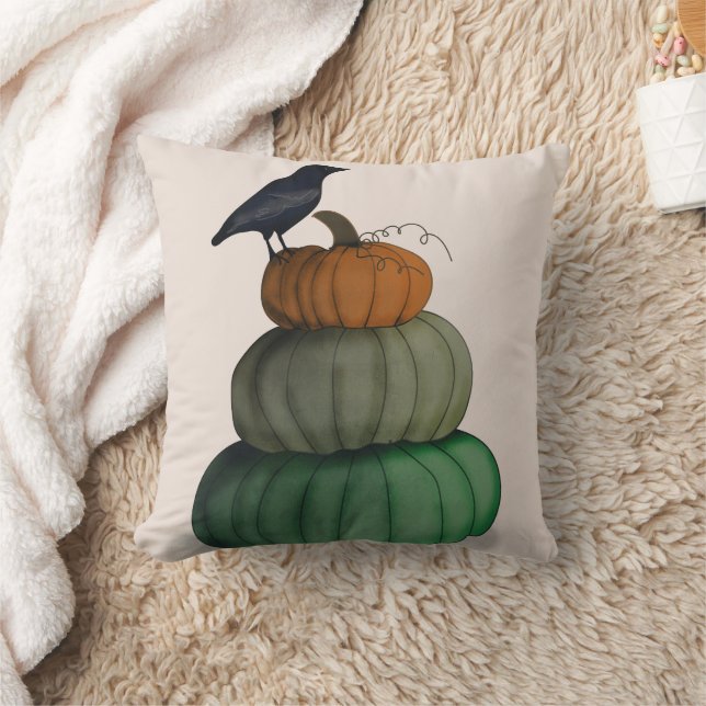 Fun Happy Halloween Pumpkin Crow Cushion (Blanket)
