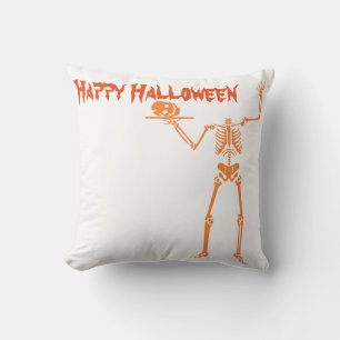 Fun Happy Halloween Skeleton Cushion