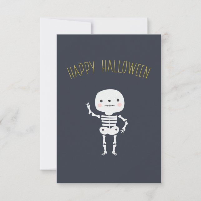 Fun "Happy Halloween" Skeleton Custom (Front)