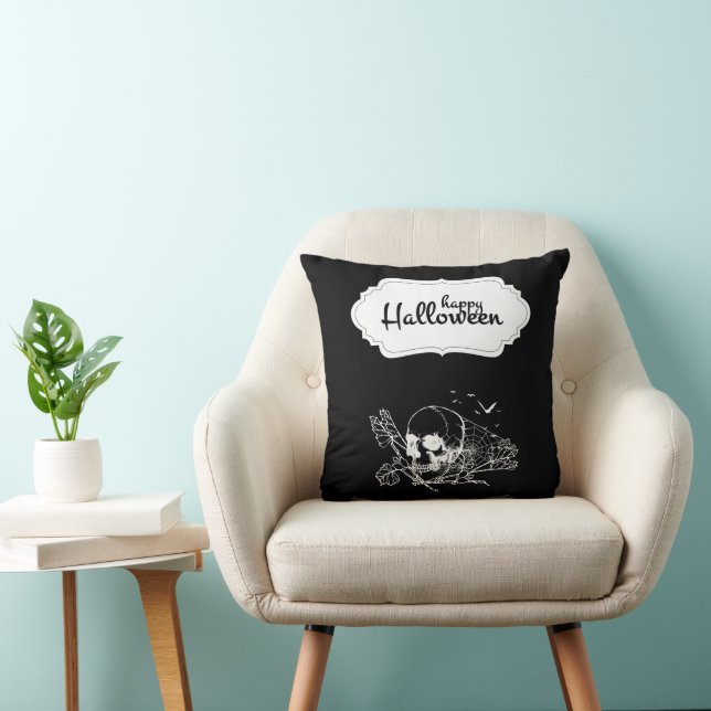 Fun Happy Halloween Skull Cushion (Chair)