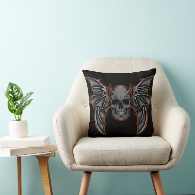 Fun Happy Halloween Skull Cushion (Chair)