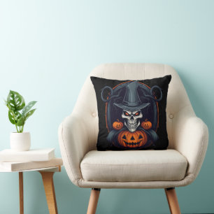 Fun Happy Halloween Skull Cushion
