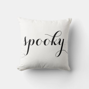 Fun Happy Halloween Spooky Black & White Stripe Cushion