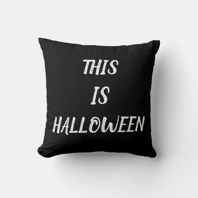 Fun Happy Halloween Throw Pillow (Front)
