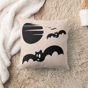 Fun Happy Halloween Trick or Treat Bats Cushion