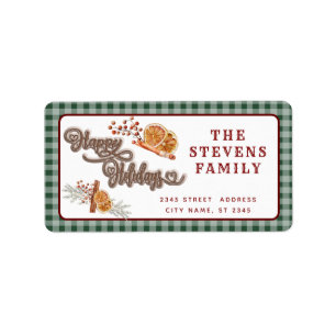 Fun Happy Holidays cinnamon orange Label