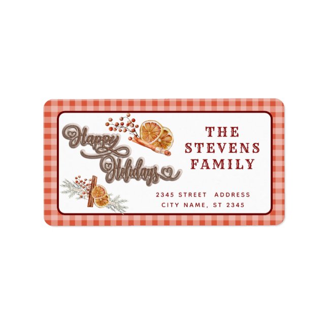 Fun Happy Holidays cinnamon orange  Label (Front)