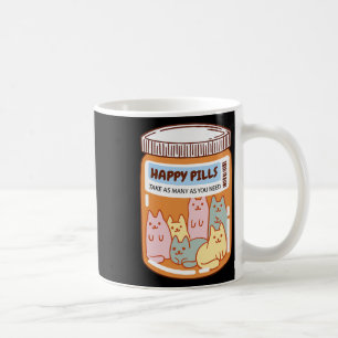 Fun Happy Pills Cat Cute Mental Health Cats Lover Coffee Mug