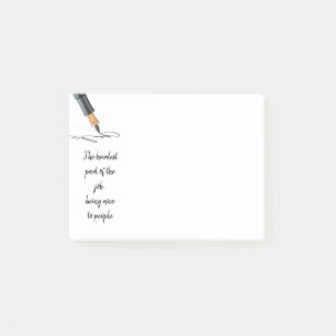 Fun Hardest Being Nice to People Quote Meme Humour Post-it Notes