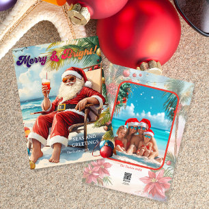 Fun Hawaii Beach Christmas Photo Holiday Card