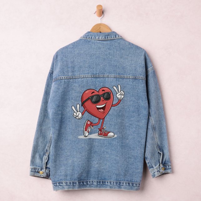 Fun Heart Cartoon with Sunglasses Funny Jacket (Hangar)