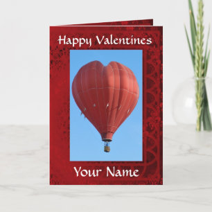 Fun heart shaped balloon valentines day holiday card