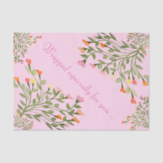 Fun Heart Shaped fFloral Design Tissue Paper