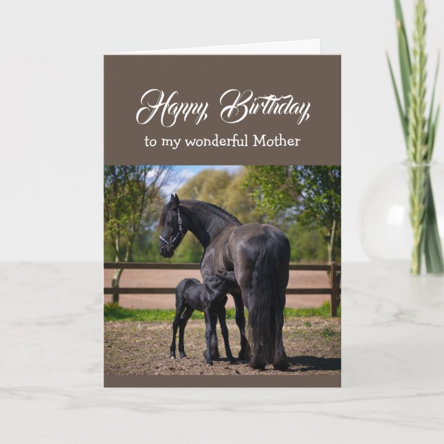 Fun Heart to Heart Mother Birthday HORSES Card (Front)
