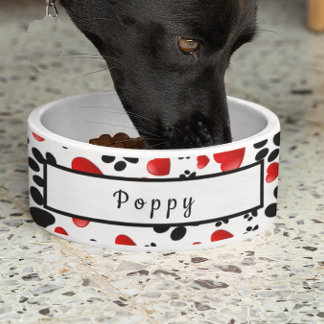 Fun Hearts and Paw Print Dog Groomer Accessory Bowl