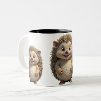 fun hedgehogs Two-Tone coffee mug