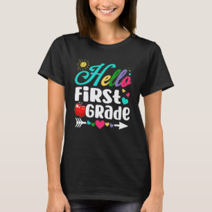 Fun Hello First Grade First Day Of School Student T-Shirt