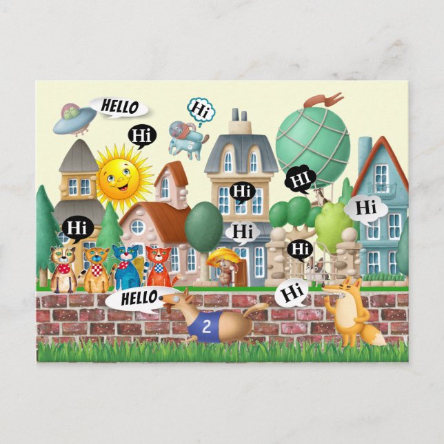 Fun HELLO Postcard (Front)