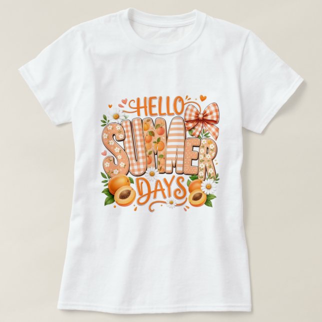 Fun Hello Summer Graphic T-Shirt (Design Front)