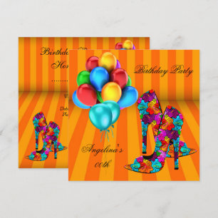 FUN High Heel Shoes Birthday Party Balloons 3 Invitation