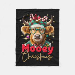 Fun Highland Cow Mooey Christmas Scottish Family G Fleece Blanket
