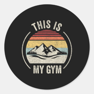 Fun Hiking Retro Vintage Mountain Climbing Hiker Classic Round Sticker