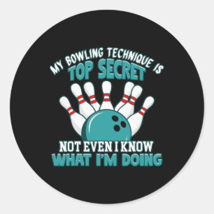 Fun Hilarious Bowler Joke Humour Funny Bowling Des Classic Round Sticker