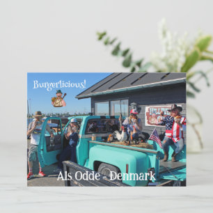 Fun HillBilly Grill Denmark Greeting Card!  Holiday Card