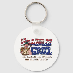 Fun HillBilly Grill Denmark Keychain! Key Ring