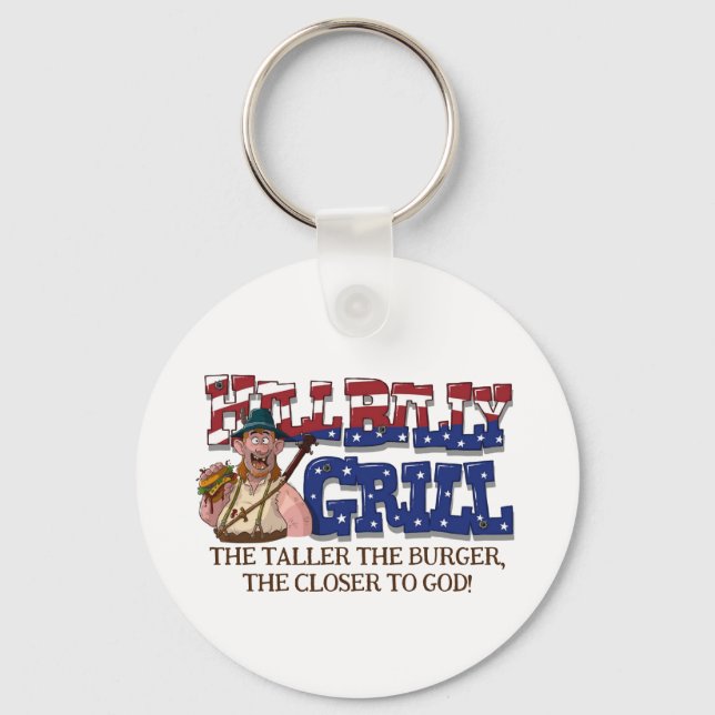 Fun HillBilly Grill Denmark Keychain! Key Ring (Front)