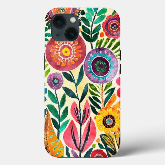 Fun Hippie Flower Patterned Case-Mate iPhone Case (Back)