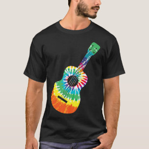 Fun Hippie Rainbow Tie Dye Acoustic Guitar Premium T-Shirt