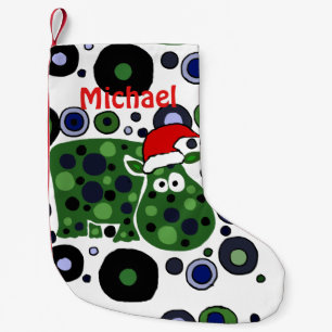 Fun Hippo Art Abstract Christmas Stocking