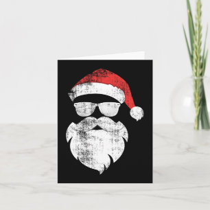 Fun Hipster Santa Face With Hat Beard and Glasses  Card