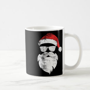 Fun Hipster Santa Face With Hat Beard And Gles Chr Coffee Mug