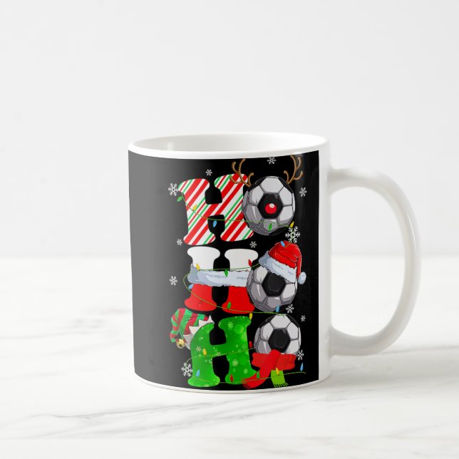 Fun Ho Ho Ho Christmas Soccer Football Santa Reind Coffee Mug (Right)