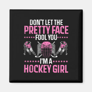 Fun Hockey Art For Women Girls Hockey Player Sport Magnet