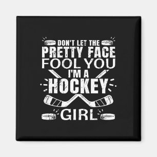 Fun Hockey Art For Women Girls Hockey Player Sport Magnet