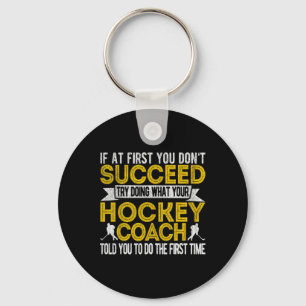Fun Hockey Coach Ice Hockey Team Coach Retro Key Ring