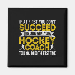 Fun Hockey Coach Ice Hockey Team Coach Retro Magnet