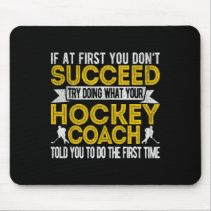 Fun Hockey Coach Ice Hockey Team Coach Retro  Mouse Pad