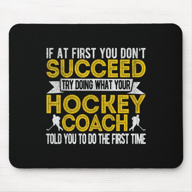 Fun Hockey Coach Ice Hockey Team Coach Retro  Mouse Pad (Front)