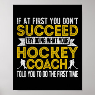 Fun Hockey Coach Ice Hockey Team Coach Retro  Poster