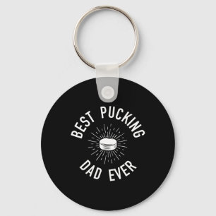 Fun Hockey Dad Pun Gifts Best Pucking Dad Ever  Key Ring
