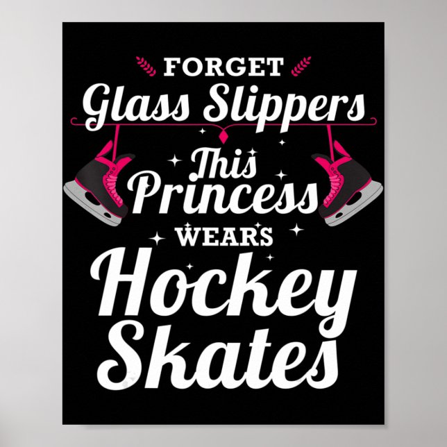 Fun Hockey Design For Girls Women Ice Hockey Playe Poster (Front)