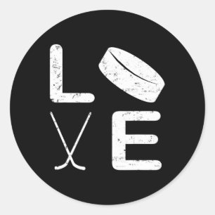 Fun Hockey Design For Kids Men Women Ice Hockey Pl Classic Round Sticker