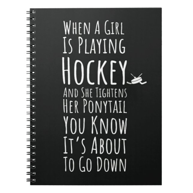 Fun Hockey Gifts For Her Sports Player Girls Women Notebook (Front)