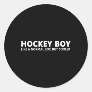 Fun Hockey Son Ice Hockey Boy Classic Round Sticker