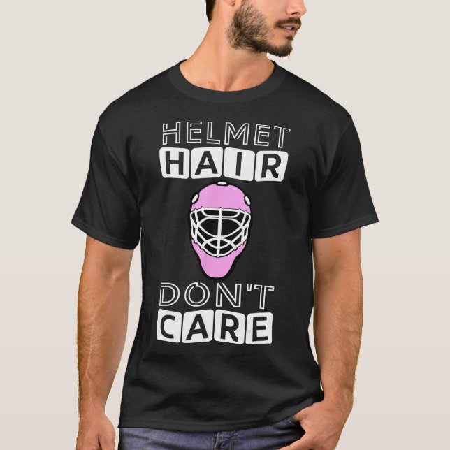 Fun Hockey  Women Pink Helmet Goalie Mask Gift Tee (Front)