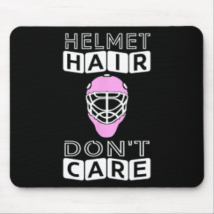 Fun Hockey Women Pink Helmet Goalie Mask Gift Tee Mouse Pad